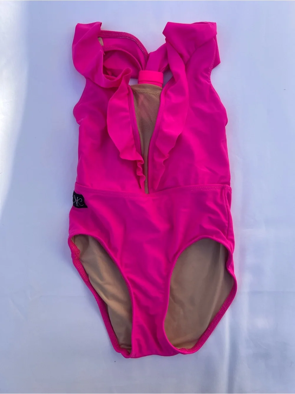 Girls' Hot Pink Ruffle Dance Leotard by Kandi Kouture